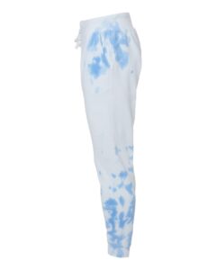 J. America 8884 Unisex Tie-Dyed Fleece Joggers – Periwinkle Tie Dye (side)
