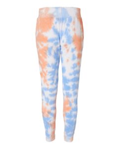 J. America 8884 Unisex Tie-Dyed Fleece Joggers – Sunset Tie Dye (back)