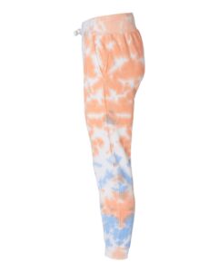J. America 8884 Unisex Tie-Dyed Fleece Joggers – Sunset Tie Dye (side)