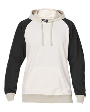 J. America 8886 Unisex Vintage Tricolor Hooded Sweatshirt – Antique White/ Black