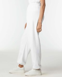 Gildan 18200 Unisex Heavy Blend™ Sweatpants – White (on model side)