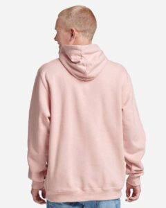 JERZEES 700MR Unisex Eco™ Premium Blend Ring-Spun Hooded Sweatshirt – Blush Pink (on model back)