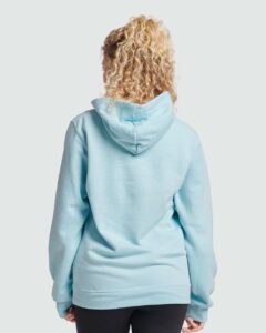 JERZEES 700MR Unisex Eco™ Premium Blend Ring-Spun Hooded Sweatshirt – Cloud Heather (on model back)