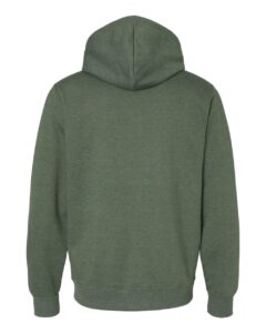 JERZEES 700MR Unisex Eco™ Premium Blend Ring-Spun Hooded Sweatshirt – Military Green Heather (back)