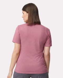 Gildan 42000 Unisex Performance® T-Shirt – Plumrose (on model back)