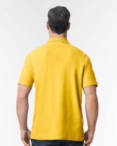 Gildan 64800 Unisex Softstyle® Pique Polo – Daisy (on model back)
