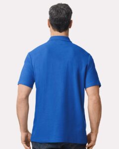 Gildan 64800 Unisex Softstyle® Pique Polo – Royal (on model back)