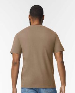 Gildan 65000 Unisex Softstyle® Midweight T-Shirt – Brown Savana (on model back)