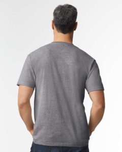 Gildan 65000 Unisex Softstyle® Midweight T-Shirt – Graphite Heather (on model back)
