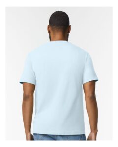 Gildan 65000 Unisex Softstyle® Midweight T-Shirt – Light Blue (on model back)