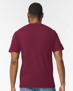 Gildan 65000 Unisex Softstyle® Midweight T-Shirt – Maroon (on model back)