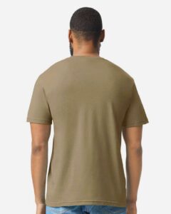 Gildan 64000CVC Unisex Softstyle® CVC T-Shirt – Dune Mist (on model back)