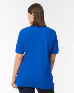 Gildan 85800 Unisex Hammer™ Pique Polo – Royal (on model back)