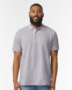 Gildan 85800 Unisex Hammer™ Pique Polo – Sport Grey (on model)