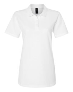 Gildan 64800L Women’s Softstyle® Pique Polo – White