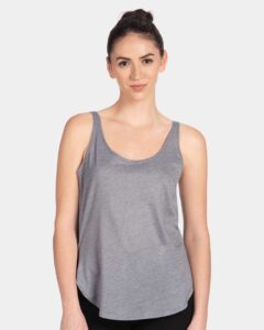 Next Level 5033 Women’s Festival Tank – Heather Grey (on model)