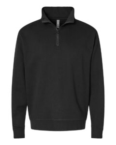 Next Level 9643 Unisex Fleece Quarter-Zip Pullover – Black