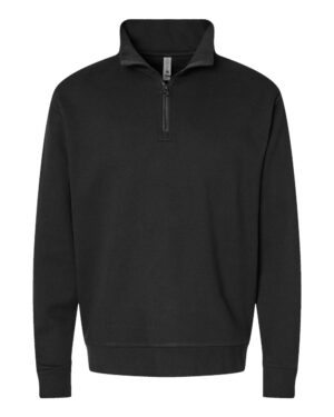 Next Level 9643 Unisex Fleece Quarter-Zip Pullover – Black