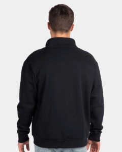 Next Level 9643 Unisex Fleece Quarter-Zip Pullover – Black (on model back)