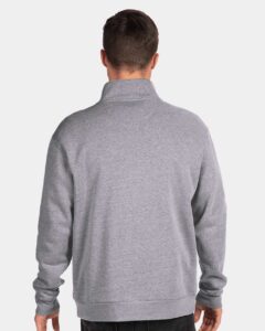 Next Level 9643 Unisex Fleece Quarter-Zip Pullover – Heather Grey (on model back)