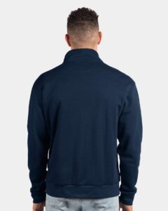 Next Level 9643 Unisex Fleece Quarter-Zip Pullover – Midnight Navy (on model back)