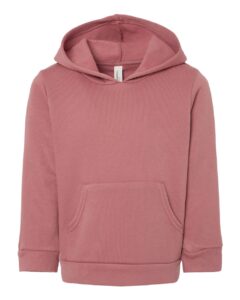 BELLA + CANVAS 3719T Toddler Sponge Fleece Pullover Hoodie Sweatshirt – Mauve