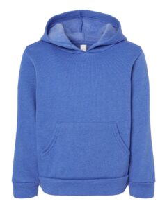 BELLA + CANVAS 3719T Toddler Sponge Fleece Pullover Hoodie Sweatshirt – Heather True Royal