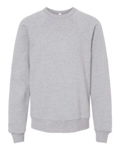 BELLA + CANVAS 3901Y Youth Sponge Fleece Crewneck Sweatshirt – Athletic Heather