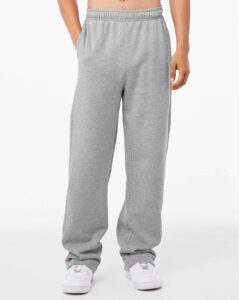 BELLA + CANVAS 3725 Unisex Sponge Fleece Straight Leg Sweatpants – Athletic Heather (on model)