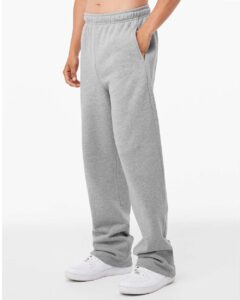 BELLA + CANVAS 3725 Unisex Sponge Fleece Straight Leg Sweatpants – Athletic Heather (on model side)