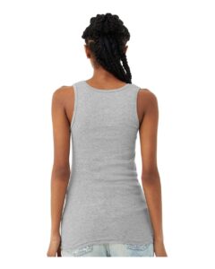 BELLA + CANVAS 1081 Women’s Micro Rib Tank – Athletic Heather (on model back)
