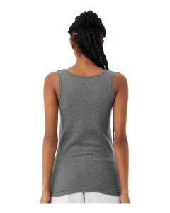 BELLA + CANVAS 1081 Women’s Micro Rib Tank – Deep Heather (on model back)