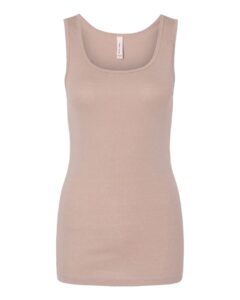 BELLA + CANVAS 1081 Women’s Micro Rib Tank – Heather Pink Gravel