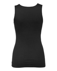 BELLA + CANVAS 1081 Women’s Micro Rib Tank – Solid Black Blend (back)