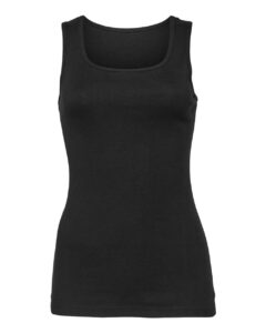 BELLA + CANVAS 1081 Women’s Micro Rib Tank – Solid Black Blend