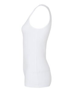 BELLA + CANVAS 1081 Women’s Micro Rib Tank – Solid White Blend (side)