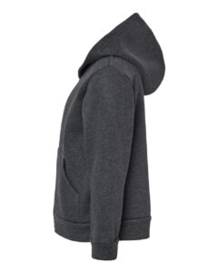 BELLA + CANVAS 3739T Toddler Sponge Fleece Full-Zip Hoodie Sweatshirt – Dark Grey Heather (side)