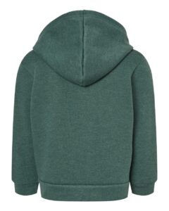 BELLA + CANVAS 3739T Toddler Sponge Fleece Full-Zip Hoodie Sweatshirt – Heather Forest (back)