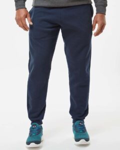 Badger 1215 Men’s Sport Athletic Fleece Joggers – Navy (on model)