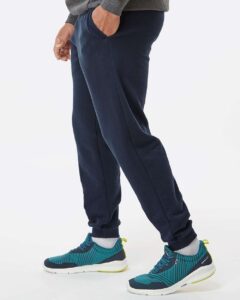 Badger 1215 Men’s Sport Athletic Fleece Joggers – Navy (on model side)