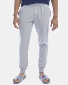 Champion P930 Unisex Powerblend® Fleece Joggers – Light Steel (on model)