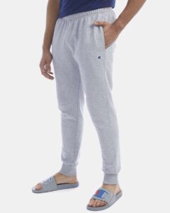 Champion P930 Unisex Powerblend® Fleece Joggers – Light Steel (on model side)