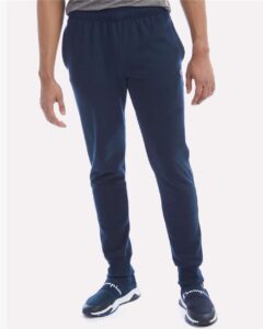 Champion P930 Unisex Powerblend® Fleece Joggers – Navy (on model)