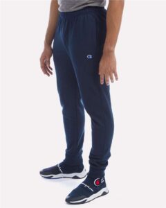Champion P930 Unisex Powerblend® Fleece Joggers – Navy (on model side)