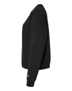 Champion SL650 Women’s Powerblend® Crewneck Sweatshirt – Black (side)
