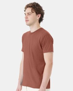 Hanes 4980 Unisex Perfect-T T-Shirt – Canyon Rock Brown (on model side)