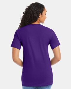 Hanes 5280 Unisex Essential-T T-Shirt – Athletic Purple (on model back)