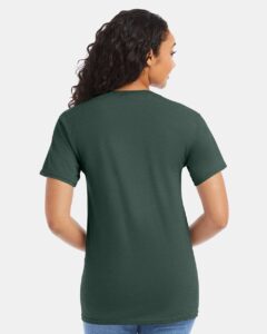 Hanes 5280 Unisex Essential-T T-Shirt – Athletic Dark Green (on model back)
