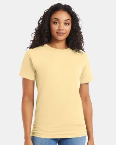 Hanes 5280 Unisex Essential-T T-Shirt – Athletic Gold (on model)