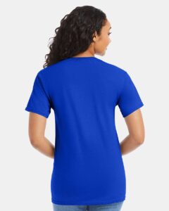 Hanes 5280 Unisex Essential-T T-Shirt – Athletic Royal (on model back)